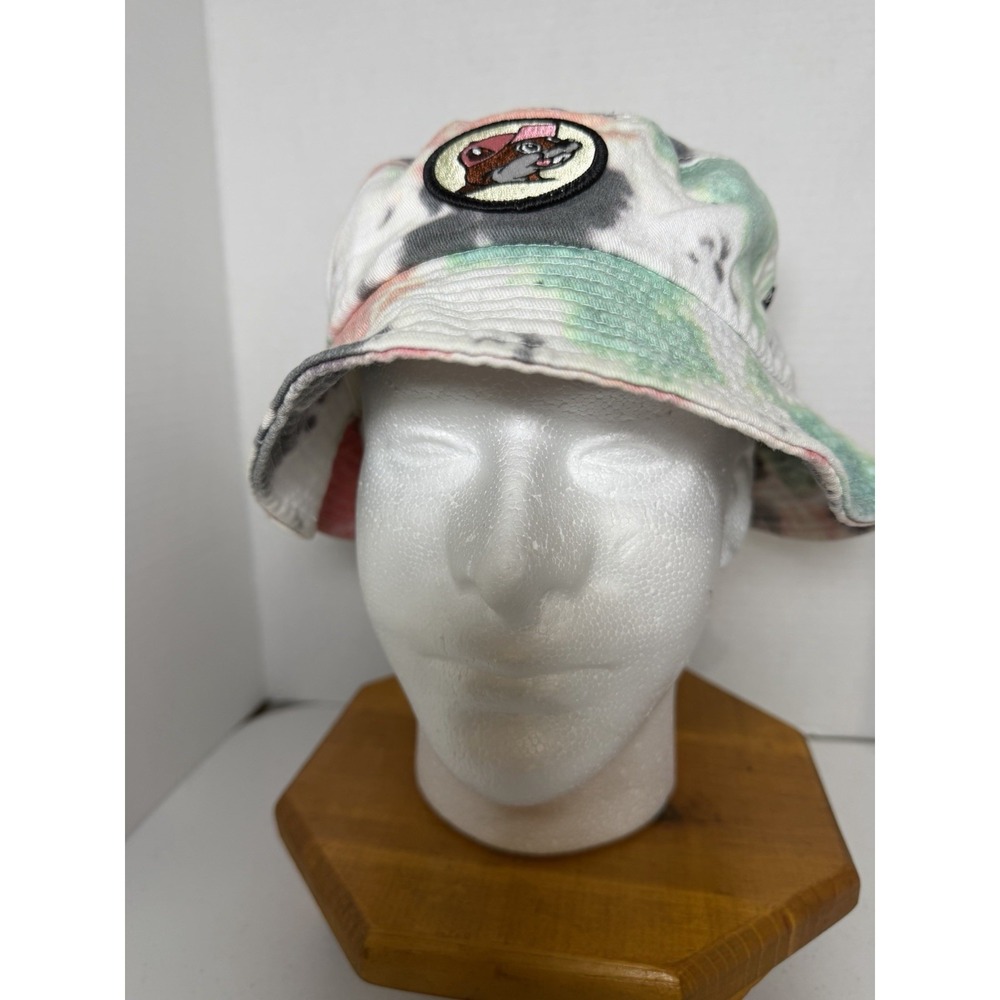 Buc-ee's Tie Dye Bucket Hat Beaver Logo Adult One Size‎ Cotton Multicolor